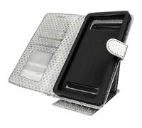 Custodia Smartphone Universale Portafoglio Argento 3XL Supporto + Specchio