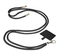 Avizar, Cordino per smartphone nylon intrecciato 80 cm aggancio universale, Nero