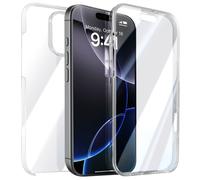 Avizar Cover 360 per iPhone 16 Pro fronte touch bordo fotocamera rialzato, Trasparente