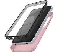 Avizar Cover 360 per Samsung A05s retro rigido e fronte touchscreen, Rosa Champagne