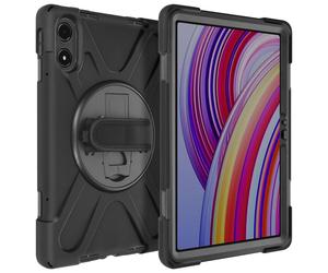 Avizar Cover anti-urto per Xiaomi Redmi Pad Pro e Pad 2 Pro Maniglia Supporto Cinturino, Nero