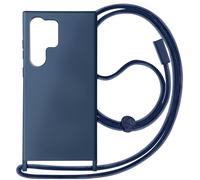 Avizar, Cover con cordino semirigida per Galaxy S24 Ultra, Blu scuro