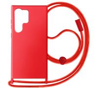 Avizar, Cover con cordino semirigida per Galaxy S24 Ultra, Rosso