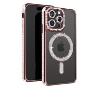 Avizar, Cover diamantini per iPhone 15 Pro protezione bordo strass