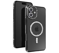 Avizar, Cover diamantini per iPhone 16 Plus bordo strass