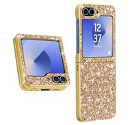 Avizar, Cover glitter per Z Flip6 retro rigido bordo flessibile, Oro