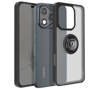 Avizar, Cover Honor 400 Lite anello magnetico retro trasparente, Nero