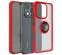 Avizar, Cover Honor 400 Lite anello magnetico retro trasparente, Rosso