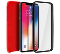 Avizar, Cover Integrale Retro + Davanti iPhone X / XS, Rosso