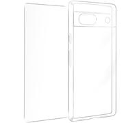Avizar Cover per Google Pixel 7a silicone gel e vetro temperato 9H, Trasparente