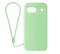 Avizar Cover per Google Pixel 8A silicone finitura soft-touch con cordino, Verde chiaro