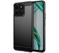 Avizar Cover per Honor 200 Smart Silicone Design carbonio spazzolato, Nero