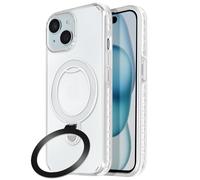 Avizar, Cover per iPhone 15 Ammortizzatore rinforzato e Anello, Bianco