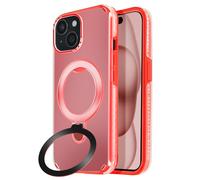 Avizar, Cover per iPhone 15 Antiurto - Anello supporto pieghevole, Rosso