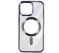 Avizar, Cover per iPhone 15 Pro Max silicone bordo cromato, Viola