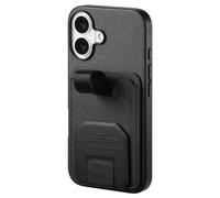 Avizar, Cover per iPhone 17 Effetto Tessuto con Supporto e Porta Carte, Nero