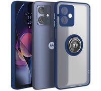 Avizar, Cover per Moto G54 anello magnetico supporto video, Blu notte