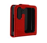 Avizar, Cover per Oppo Find N2 Flip con linguetta magnetica Chesterfield, Rosso