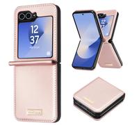 Avizar, Cover per Galaxy Z Flip6 retro in pelle vegan interno rigido