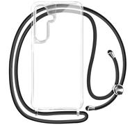 Avizar Cover per Samsung S24 / S25 silicone anti-urto cordino nylon 70 cm, Trasparente