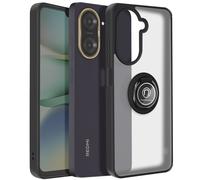 Avizar, Cover per Xiaomi Redmi A5 anello magnetico retro trasparente, Nero