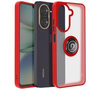 Avizar, Cover per Xiaomi Redmi A5 anello magnetico retro trasparente, Rosso
