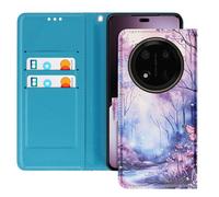 Avizar Cover Portafoglio a Libro per Honor Magic 7 Lite, Blu / Rosa