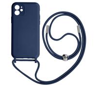 Avizar Cover Semirigida per iPhone 11 con Cordino in Nylon Intrecciato 80 cm Blu