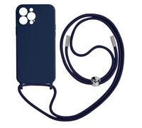 Cover Semirigida per iPhone 13 Pro Cordino Nylon Intrecciato 80 cm Blu