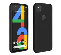 Avizar, Cover silicone per Google Pixel 4A semi-rigida opaca soft touch, Nero
