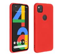 Avizar, Cover silicone per Google Pixel 4A semi-rigida opaca soft touch, Rosso