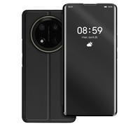 Avizar Cover Specchio a Libro per Honor Magic 7 Lite con Supporto, Nero