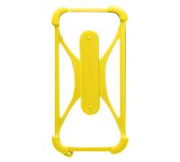Cover Universale per Smartphone in Silicone Bumper con Cavalletto Gialla