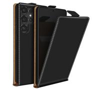 Avizar Custodia a libro per Samsung S25 Ultra Patta verticale con portacarte, Nero