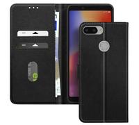 Avizar, Custodia a libro per Xiaomi Redmi 6 Supporto video multifunzione, Nero