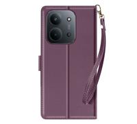 Avizar Custodia a portafoglio per Xiaomi Redmi 15C magnetica con cinturino da polso e supporto, Viola scuro