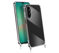Avizar Custodia Samsung A26 silicone antiurto con cordino intrecciato, Trasparente