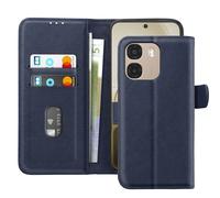Avizar, Custodia Chesterfield per Oppo A6x con Porta carte e Supporto, Blu notte
