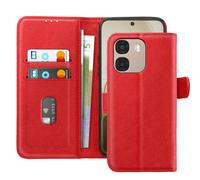 Avizar, Custodia Chesterfield per Oppo A6x con Porta carte e Supporto, Rosso
