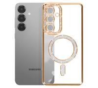 Avizar, Custodia Diamante per Galaxy S25 Bordo Strass, Oro