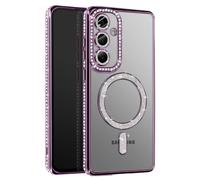 Avizar, Custodia Diamante per Galaxy S25 Bordo Strass, Viola