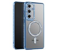 Avizar, Custodia Diamante per Galaxy S25 Plus Bordo Strass, Blu