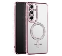 Avizar Custodia Diamante per Samsung Galaxy A56 MagSafe Bordo Strass, Rosa