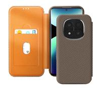 Avizar, Custodia effetto carbonio per Redmi Note 14 Pro con portacarte, Marrone