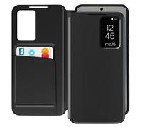 Avizar, Custodia finestra per Galaxy S25 con porta carte, Nero