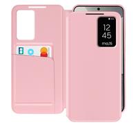 Avizar, Custodia finestra per Galaxy S25 e S24 con porta carte, Rosa