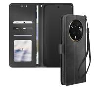 Avizar Custodia flip Realme 14 Pro Plus laccetto portafoglio, Nero