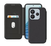 Avizar, Custodia in carbonio per Redmi Note 14 5G Portacarte anti-RFID, Nero