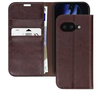 Avizar Custodia in pelle per Google Pixel 9a portafoglio e porta video, Marrone scuro