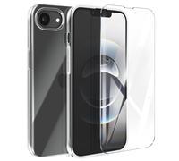 Avizar Custodia in Silicone per iPhone 16e con Vetro Temperato Anti-Graffio, Trasparente